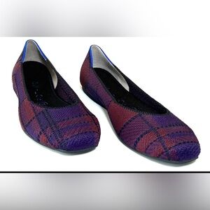 Rothy's The Square - Cranberry Plaid - 9.5 Women